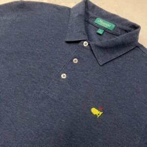 Masters Classics Golf Polo Shirt Men's L‎ Heathered Blue Cotton